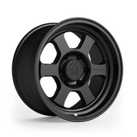 Corner View of Blackhorn Offroad AR6 in Obsidian or Matte Black in 17x9