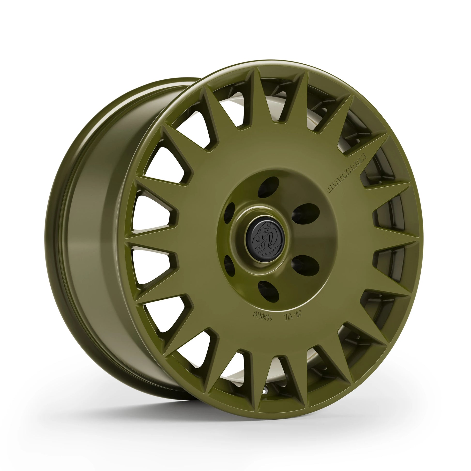 Corner View of Blackhorn Offroad GR17 6 Lug Variants in Ranger Green (Exclusive for GR17) in 17x8.5