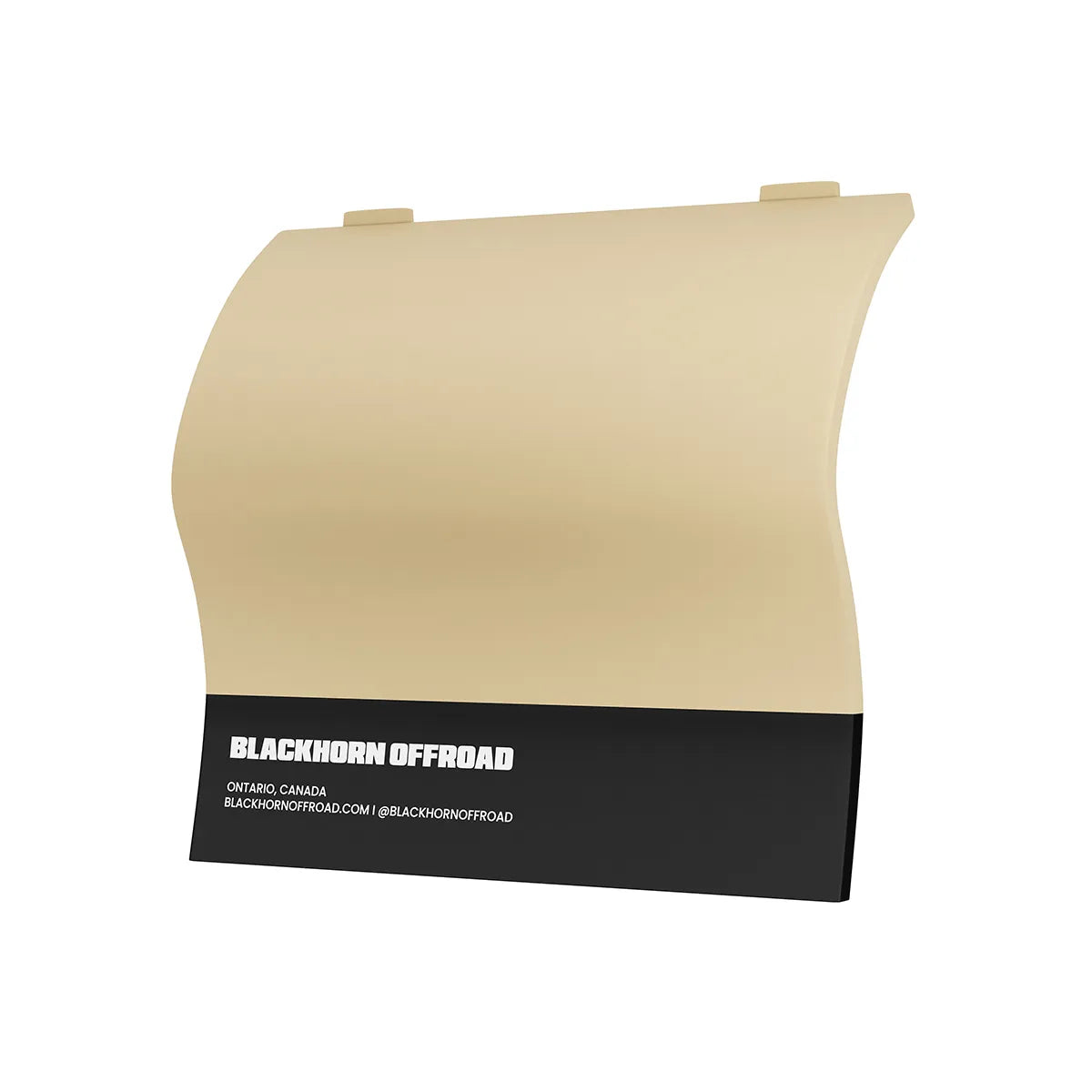 Blackhorn Offroad paint sample swatch in a flat desert tan tone labeled ‘FDE’, presented on a matte black base with signature branding.