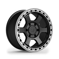 Corner angle of Blackhorn Offroad AR6 MBF forged beadlock wheel 17x8.0 in Matt Black Obsidian finish
