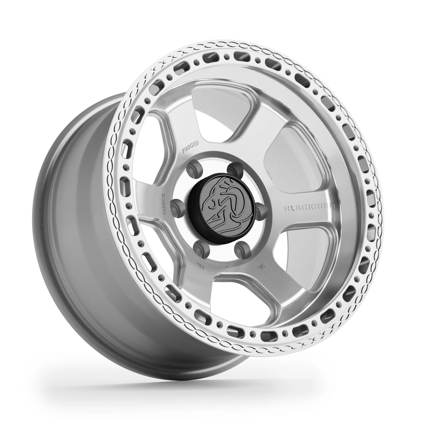 Hero image Blackhorn Offroad AR6 MBF forged beadlock wheel size 17x9.0 in Prism Machined Clear finish