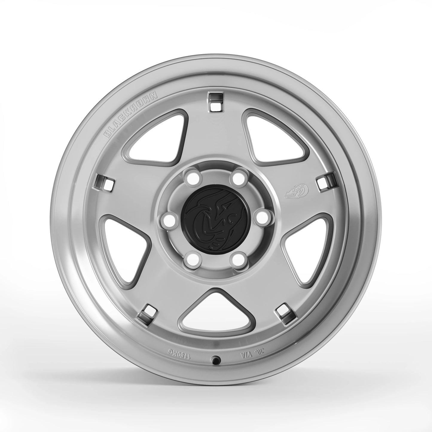 Front View of Blackhorn Offroad NS5 in Prism or Machined Clear in 17x8.5