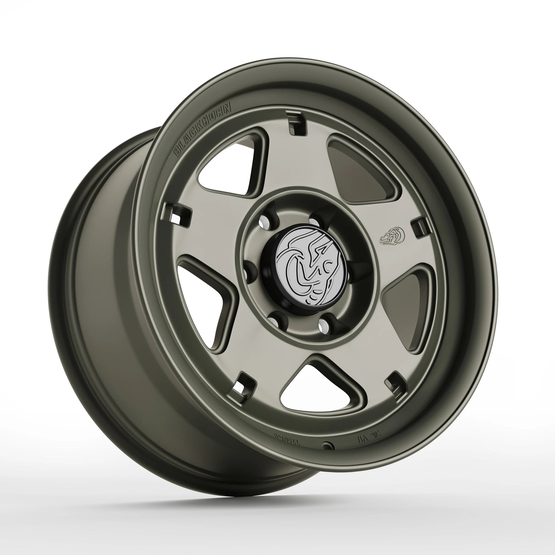 Hero View of Blackhorn Offroad NS5 in ODG or Olive Drab Green in 17x8.5