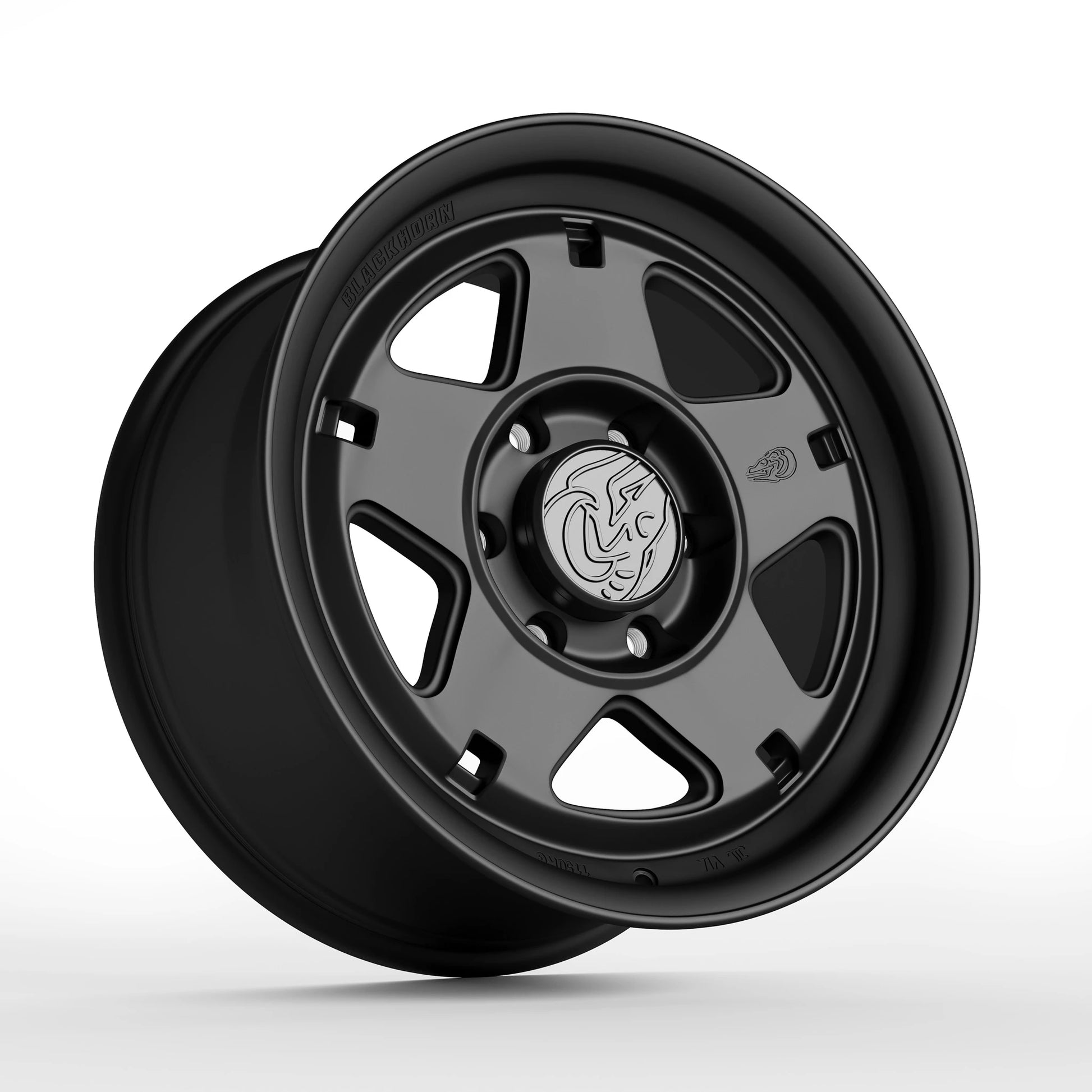 Hero View of Blackhorn Offroad NS5 in Obsidian or Matte Black in 17x8.5
