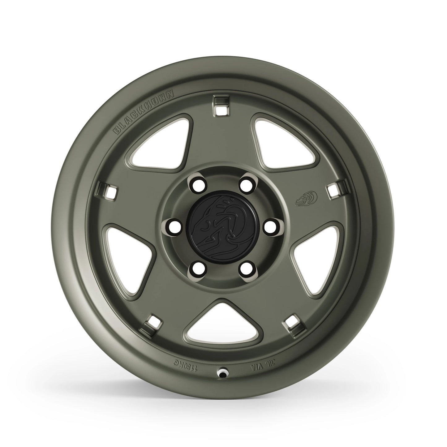 Front View of Blackhorn Offroad NS5 17x9.0 in ODG or Olive Drab Green