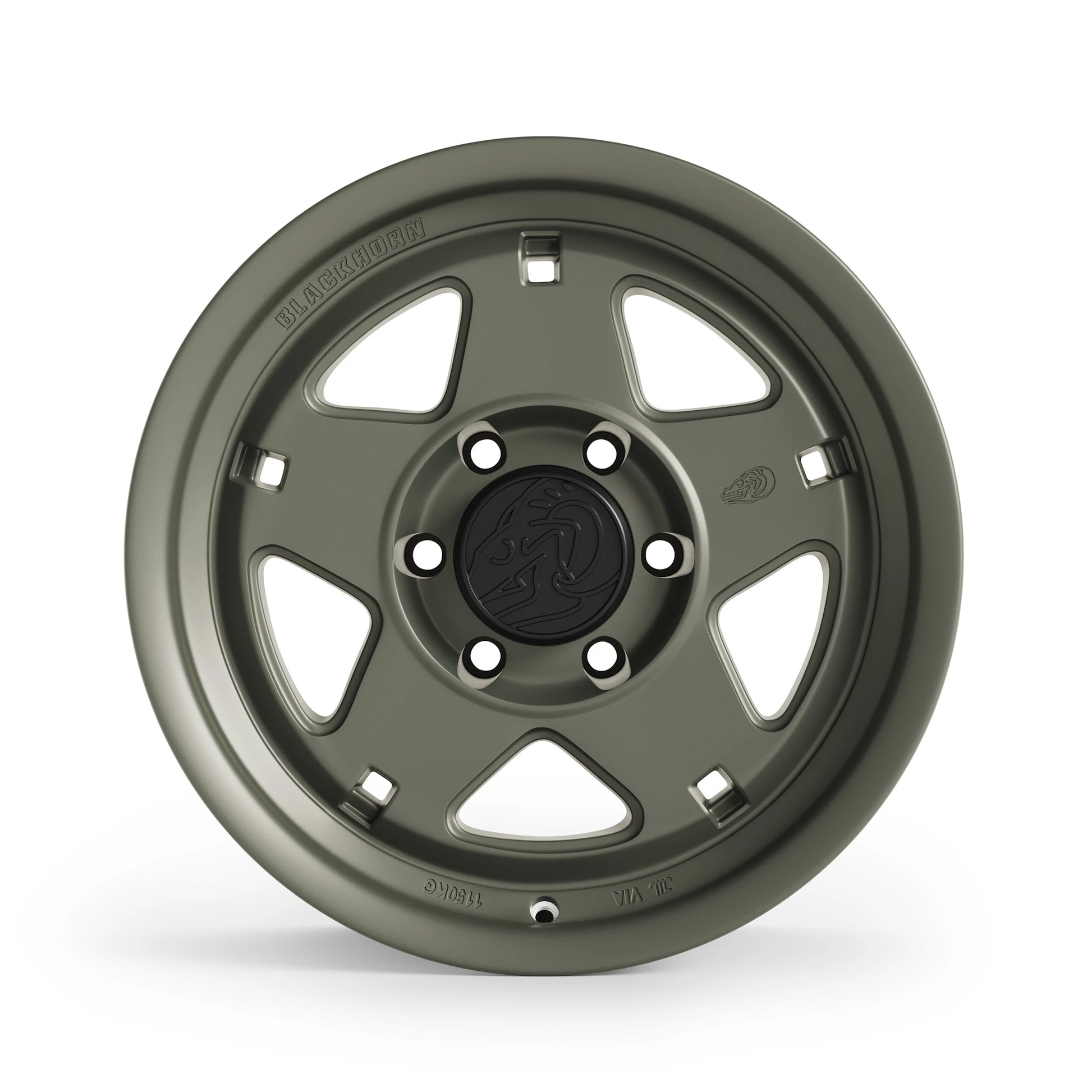 Front View of Blackhorn Offroad NS5 17x9.0 in ODG or Olive Drab Green