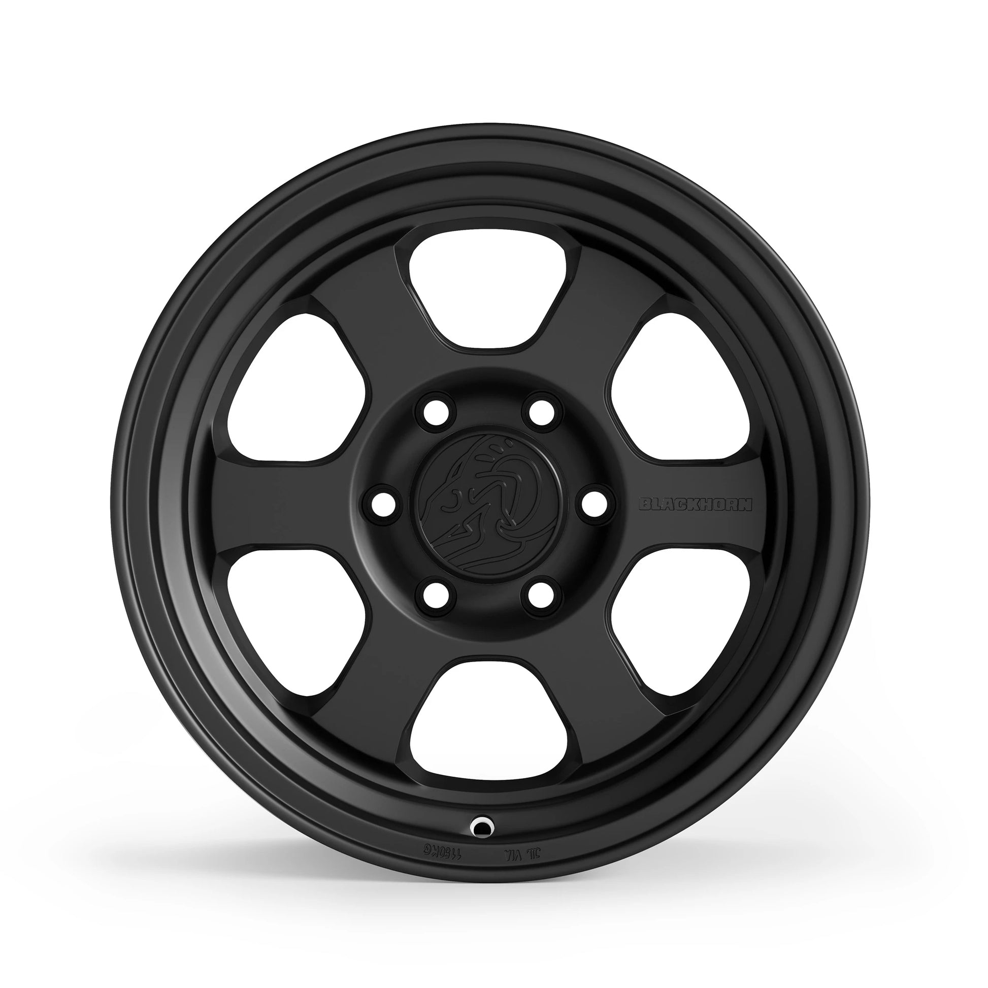 Front View of Blackhorn Offroad AR6 in Obsidian or Matte Black in 17x9