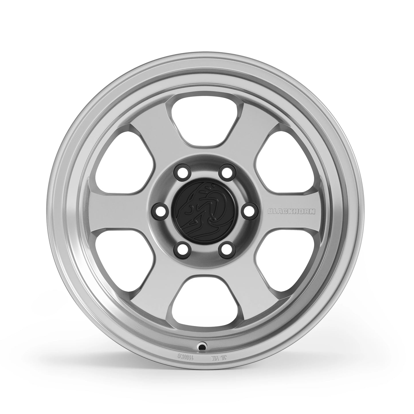 Front View of Blackhorn Offroad AR6 in Prism or Machined Clear in 17x9