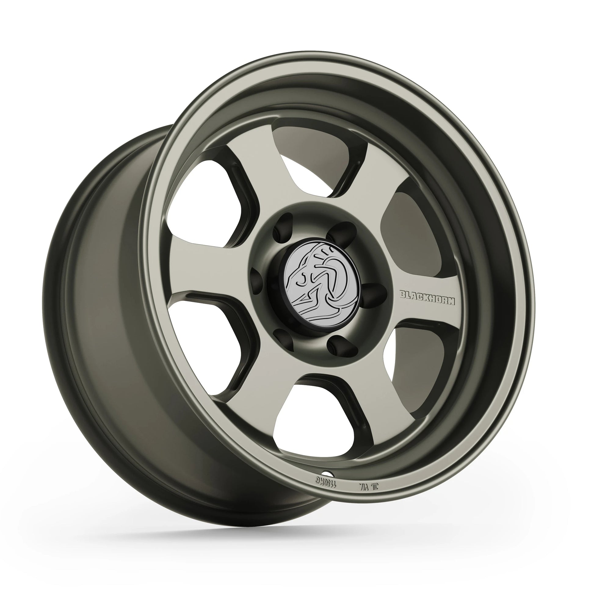 Hero View of Blackhorn Offroad AR6 in ODG or Olive Drab Green in 17x9