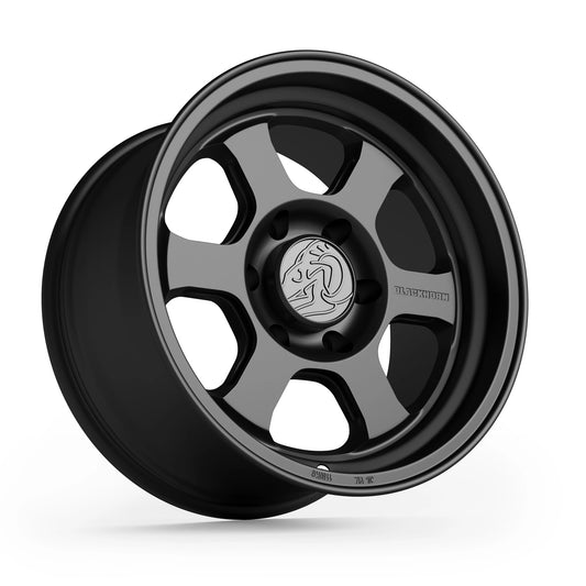 Hero View of Blackhorn Offroad AR6 in Obsidian or Matte Black in 17x9