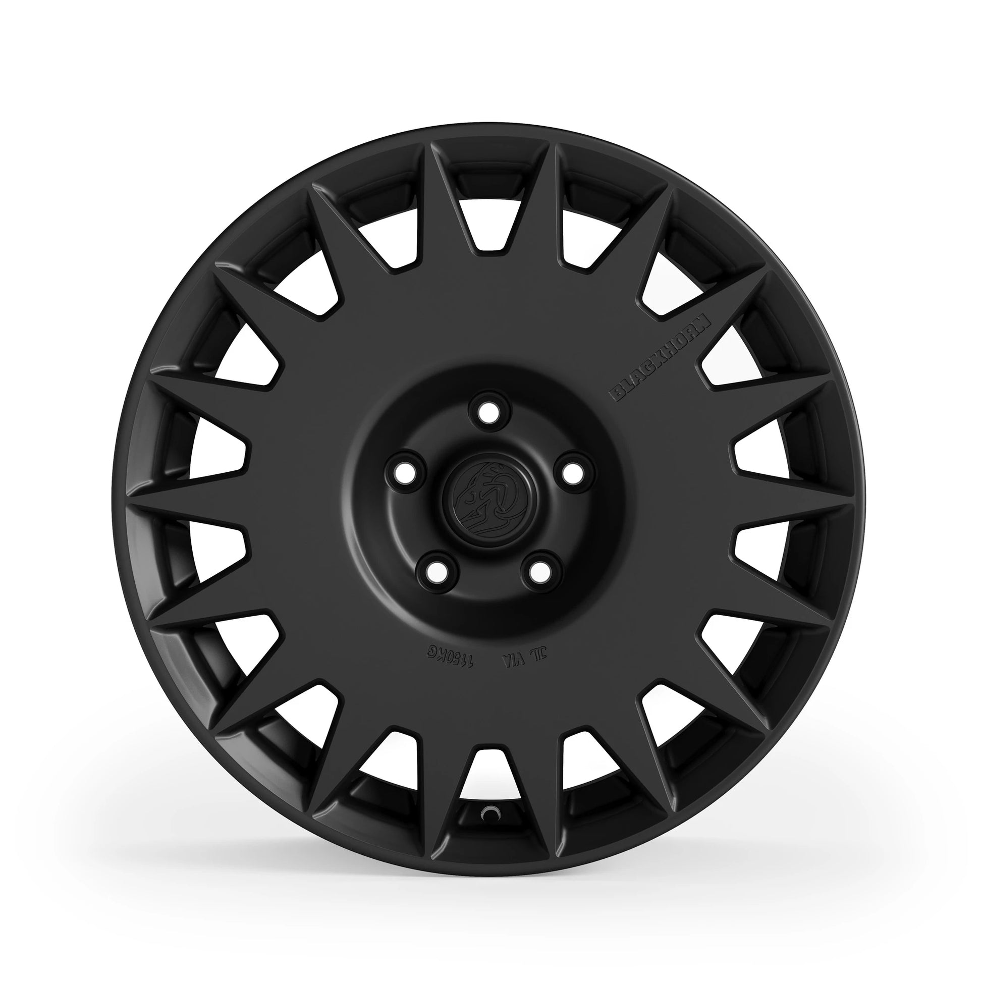 Front View of Blackhorn Offroad GR17 5 Lug Variants in Obsidian or Matte Black in 17x8.0