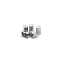 Pack of five silver Blackhorn valve stem caps on white background.