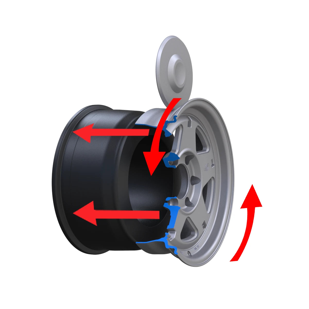 Blackhorn Offroad Wheels Flow Form Manufacturing Process Step 1 Wheel on the Drum Ready to be formed