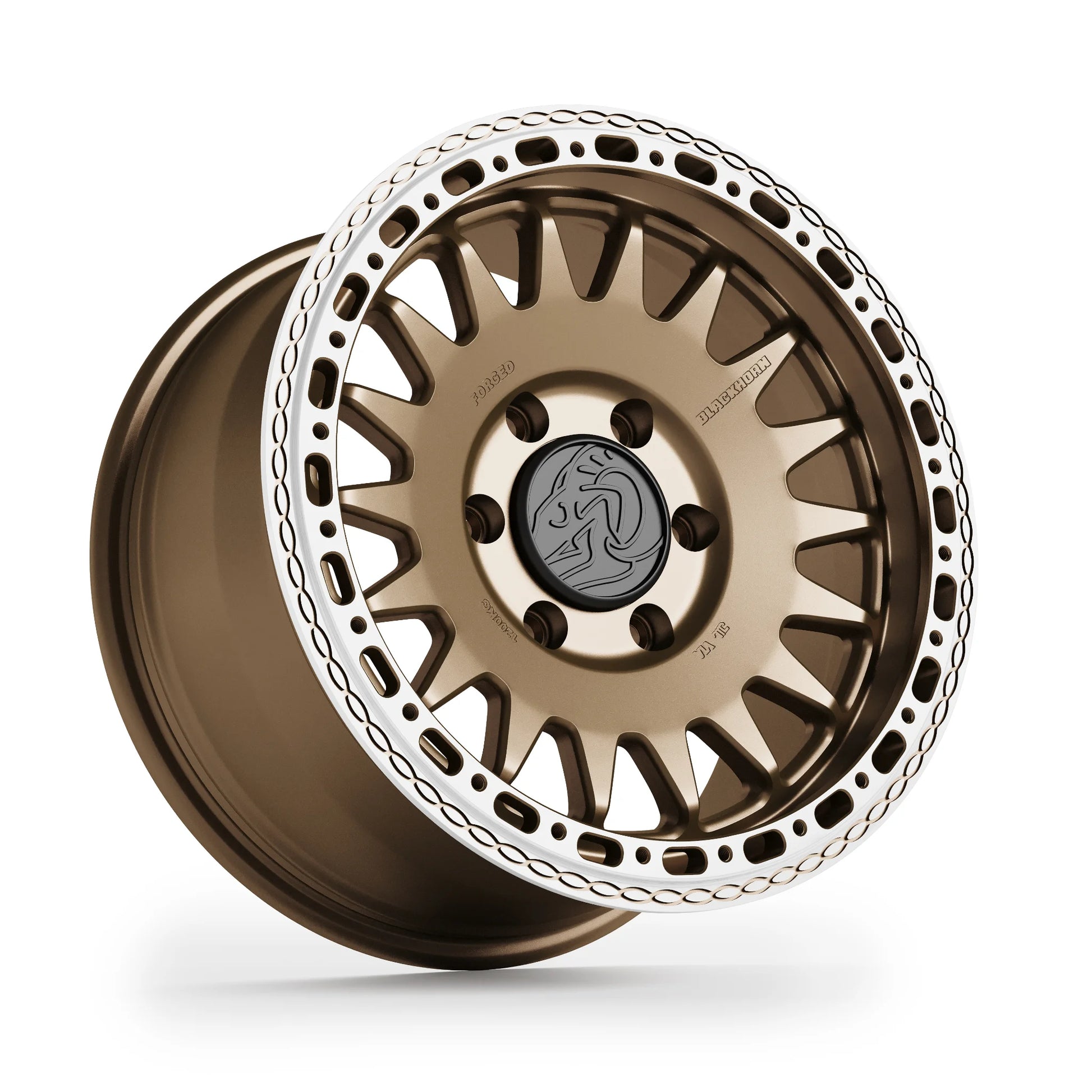Blackhorn Offroad GR17 MBF forged beadlock wheel in Coyote Satin Bronze 17x8.0 hero view