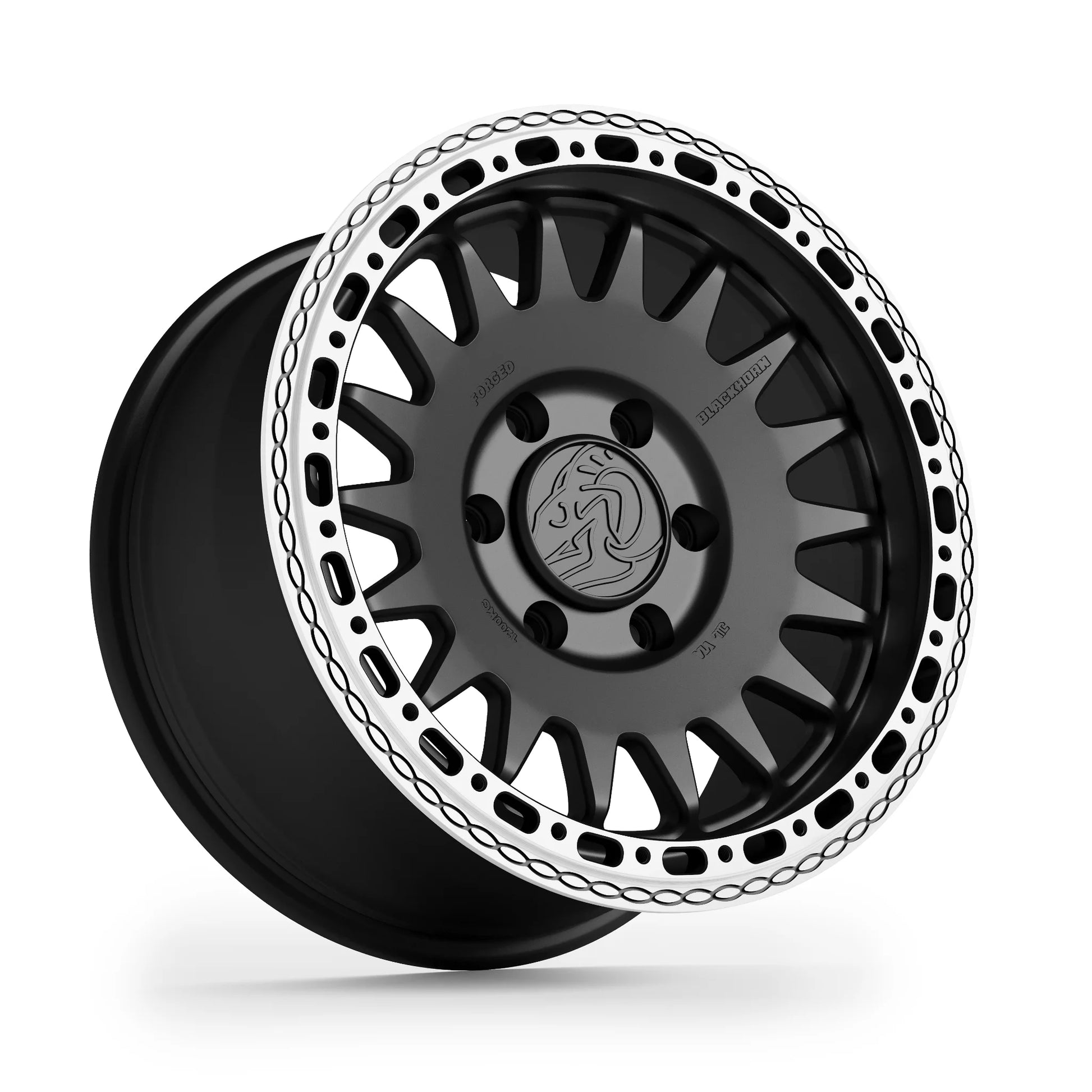 Blackhorn Offroad GR17 MBF forged beadlock wheel 17x8.0 Obsidian Matt Black hero shot
