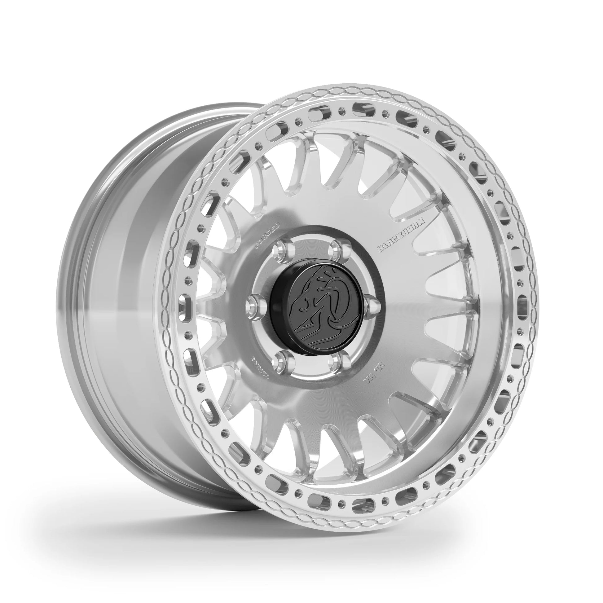Blackhorn Offroad GR17 MBF forged beadlock wheel 17x9.0 Prism Machined Clear corner view