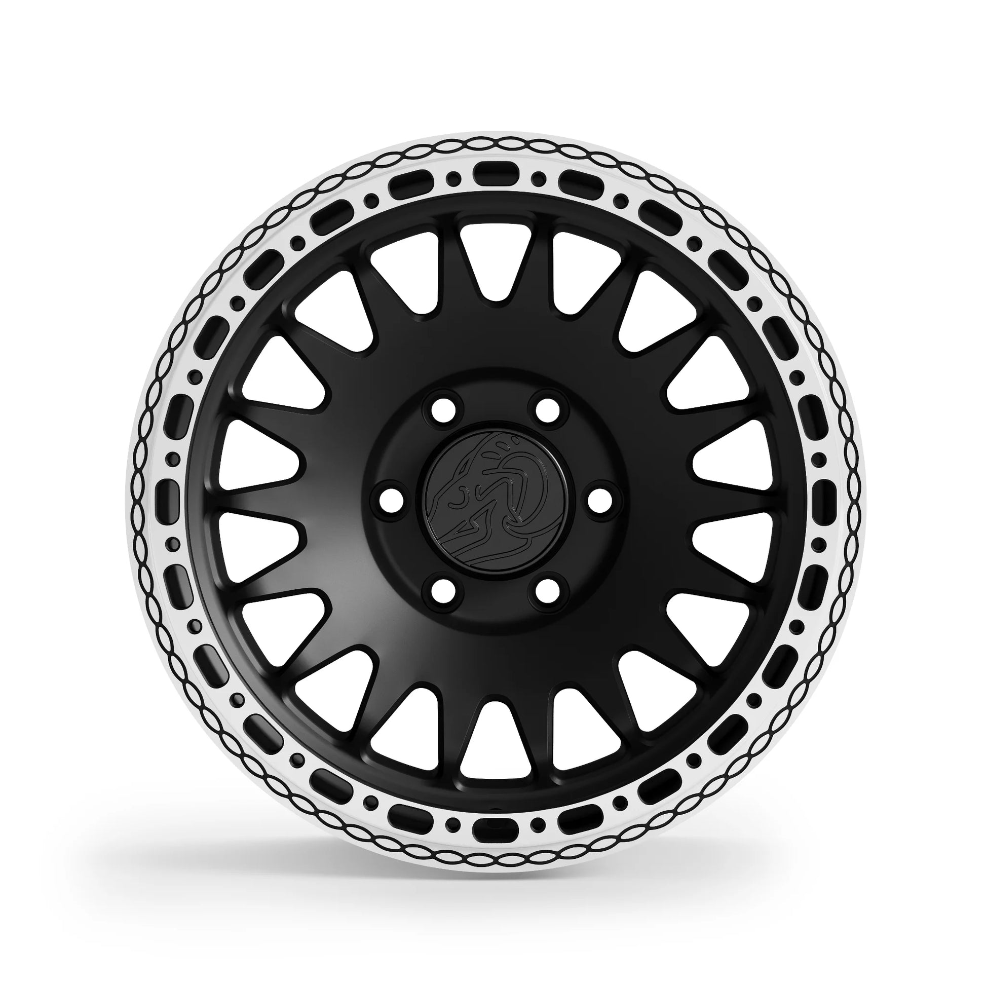 Blackhorn Offroad GR17 MBF 17x9.0 forged beadlock wheel Obsidian Matt Black finish front facing