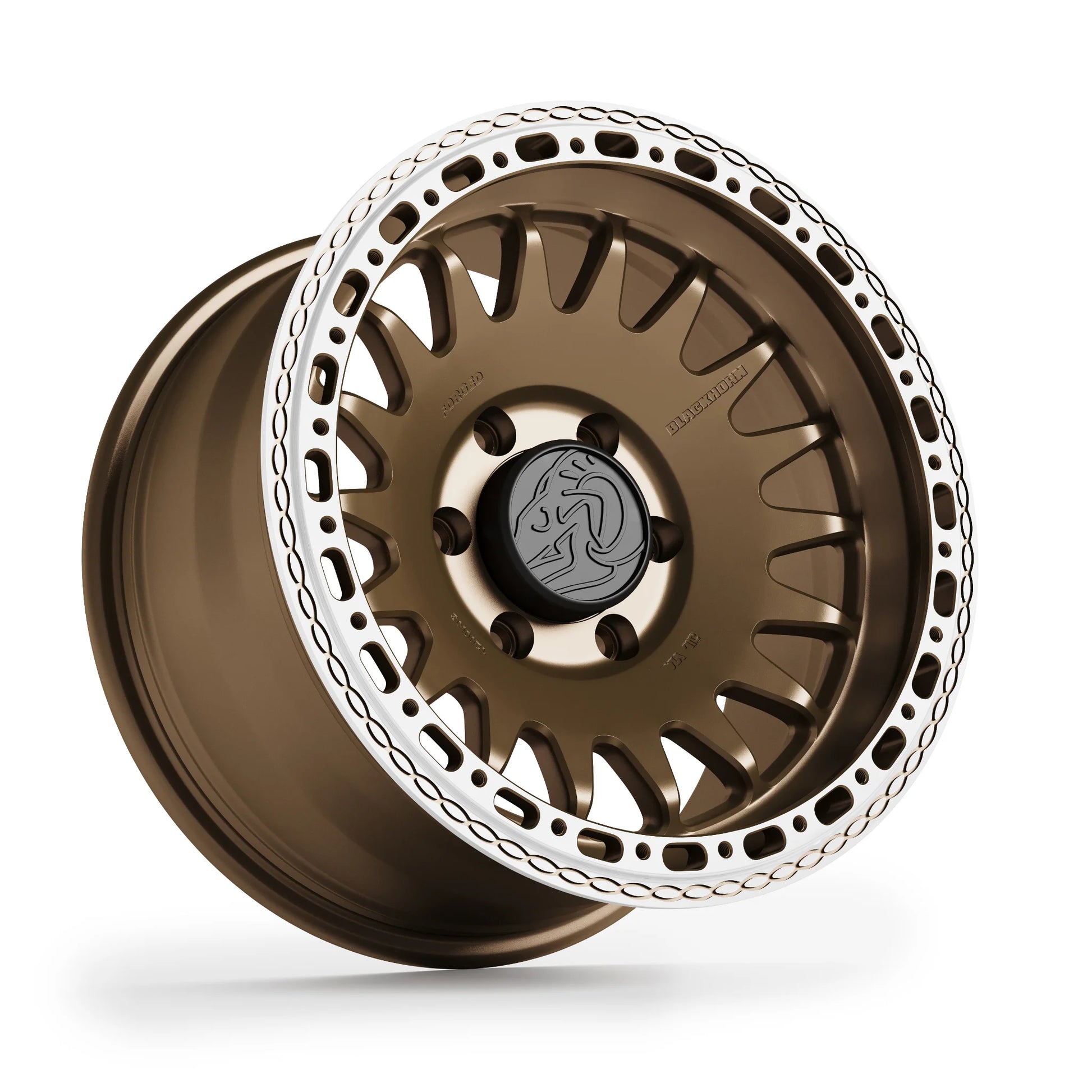 Blackhorn Offroad GR17 MBF forged beadlock wheel in Coyote Satin Bronze 17x9.0 hero image