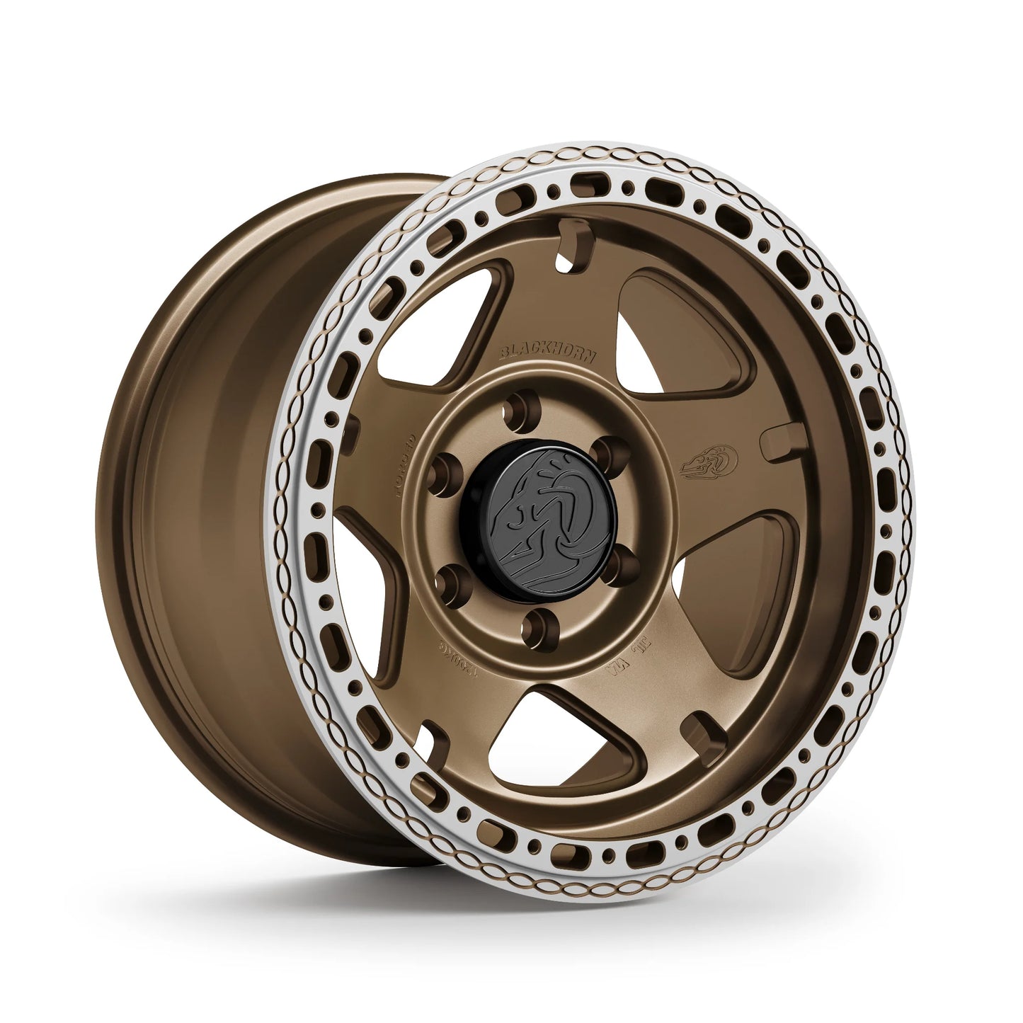 Blackhorn Offroad NS5 MBF 17x9.0 forged beadlock wheel in Coyote Satin Bronze designed for Toyota off road platforms