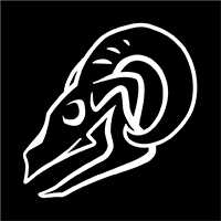 Blackhorn Offroad Square Logo in Black with Bighorn Skull